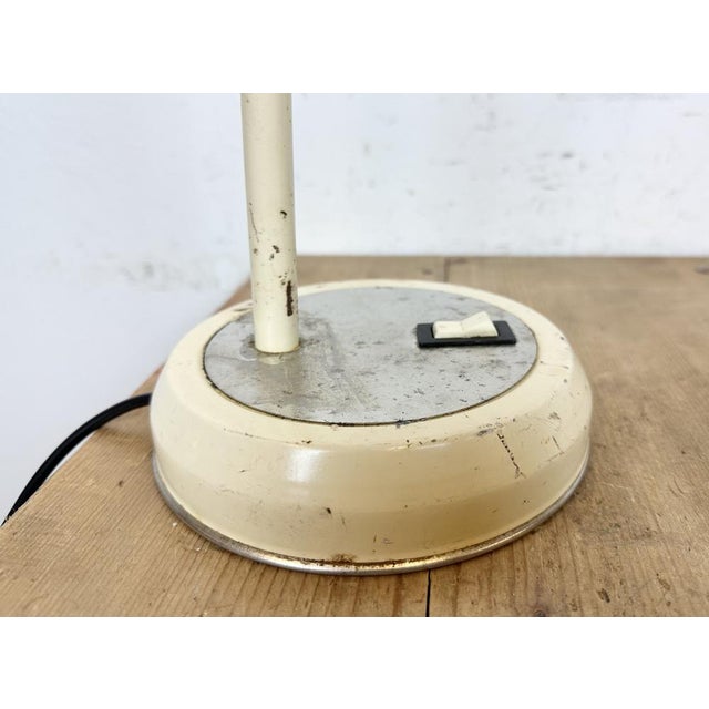 Industrial Beige Gooseneck Table Lamp from Polam, 1960s For Sale - Image 16 of 18