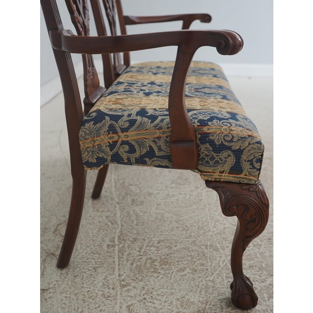 1980s Hickory Chair Mahogany Mt Vernon Chippendale Style Settee For Sale - Image 5 of 18
