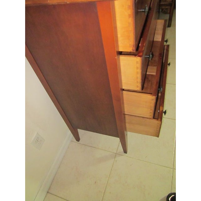 1960s 1960s Vintage British Colonial Style Wood Chest 4 Drawer Dark Tone For Sale - Image 5 of 12