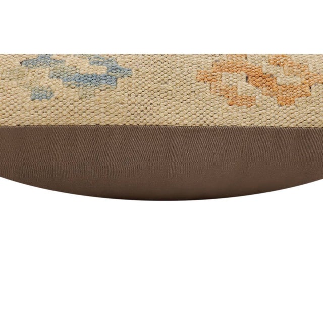 Vintage Boho Chic Hand-Woven Turkish Kilim Throw Pillow For Sale In New York - Image 6 of 9