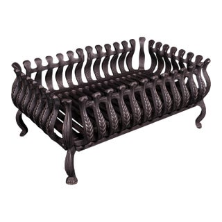 Antique Fire Basket, English, Cast Iron, Fireplace Grate, Edwardian, Circa 1905 For Sale
