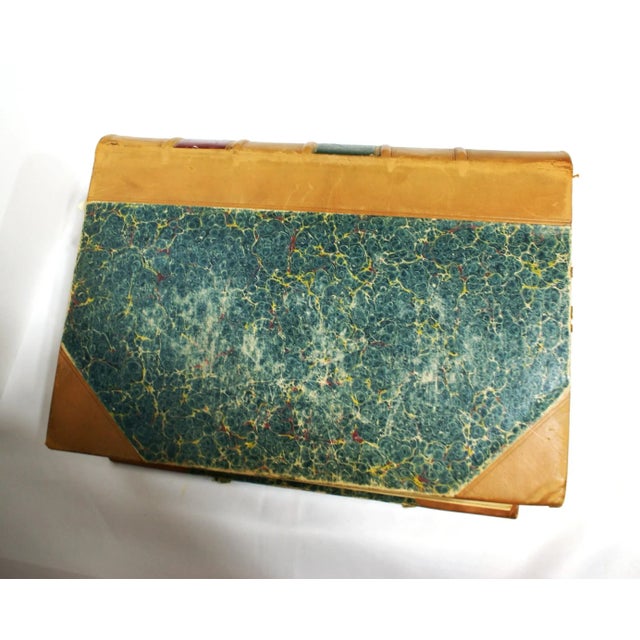 Antique Tan Leather Public General Acts Marble Paper Book London 1935 For Sale - Image 10 of 11