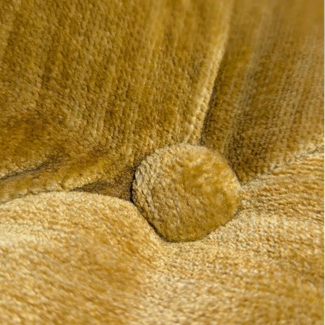 Gold Vintage Hollywood Regency Gold Velvet Tufted Sofa, Mid-Century For Sale - Image 8 of 16