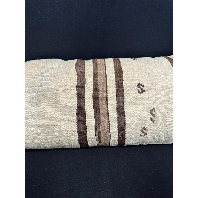 Contemporary Turkish Hemp Pillow Cushion Natural Beige Brown Cushion Cover 14"x40" For Sale - Image 3 of 4