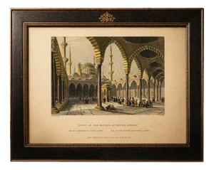 After Bartlett, Blue Mosque Interior, 1839, Engraving