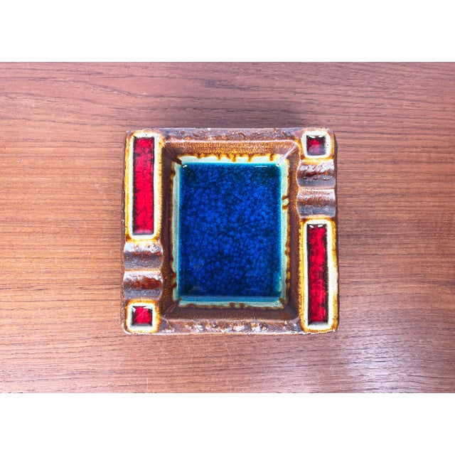 Vintage West German Pottery WGP Fat Lava Ashtray, 1970s, in Very Good conditions. Designed 1970 to 1979