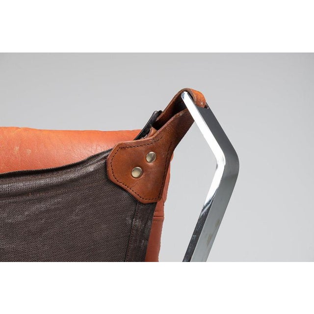 Falcon Lounge Chair Leather and Metal by Sigurd Ressell for Vatne Møbler, 1970 For Sale - Image 15 of 17