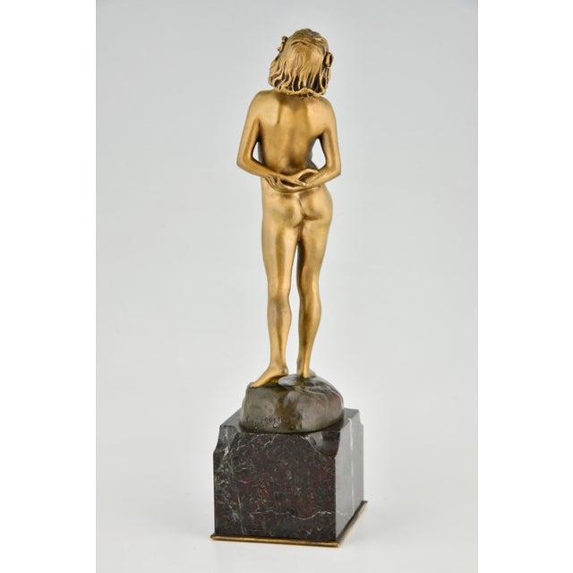 Metal Joe Descomps, Lady, 1900, Bronze amd Marble For Sale - Image 7 of 13