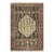 1890s Small Deep Blue Classic Vase Medallion Antique Senneh Knotted Wool Rug For Sale