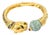 Bochic "Orient" Vintage Ruby, Jade & Multi Sapphire Dragon Bangle Set In 18K Gold For Sale