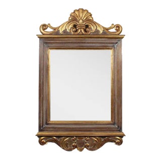Late 20th Century Carved Mirror With Gilt Accents For Sale