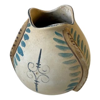 Art Deco Hand-Painted Knabstrup Earthenware Vase with Worms, 1930s For Sale