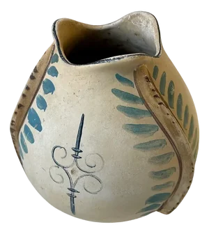 Art Deco Hand-Painted Knabstrup Earthenware Vase with Worms, 1930s