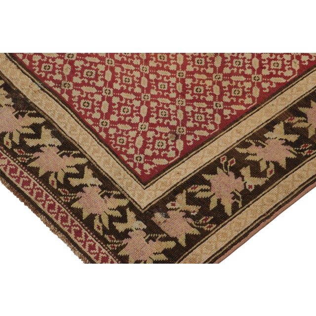 1900 - 1909 Antique Karabagh Rug in Beige and Pink With Floral Patterns - Rug & Kilim For Sale - Image 5 of 8