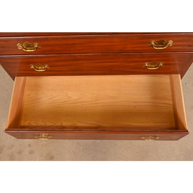 Henkel Harris Georgian Solid Cherry Wood Five-Drawer Dresser or Chest of Drawers For Sale In South Bend - Image 6 of 12