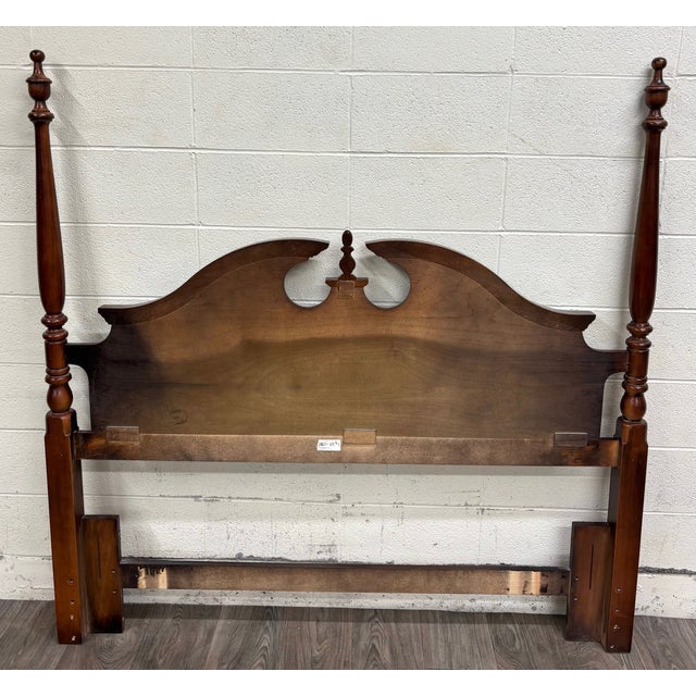 Vintage Queen or Full Size Convertible Chippendale Style Poster Headboard For Sale - Image 11 of 12