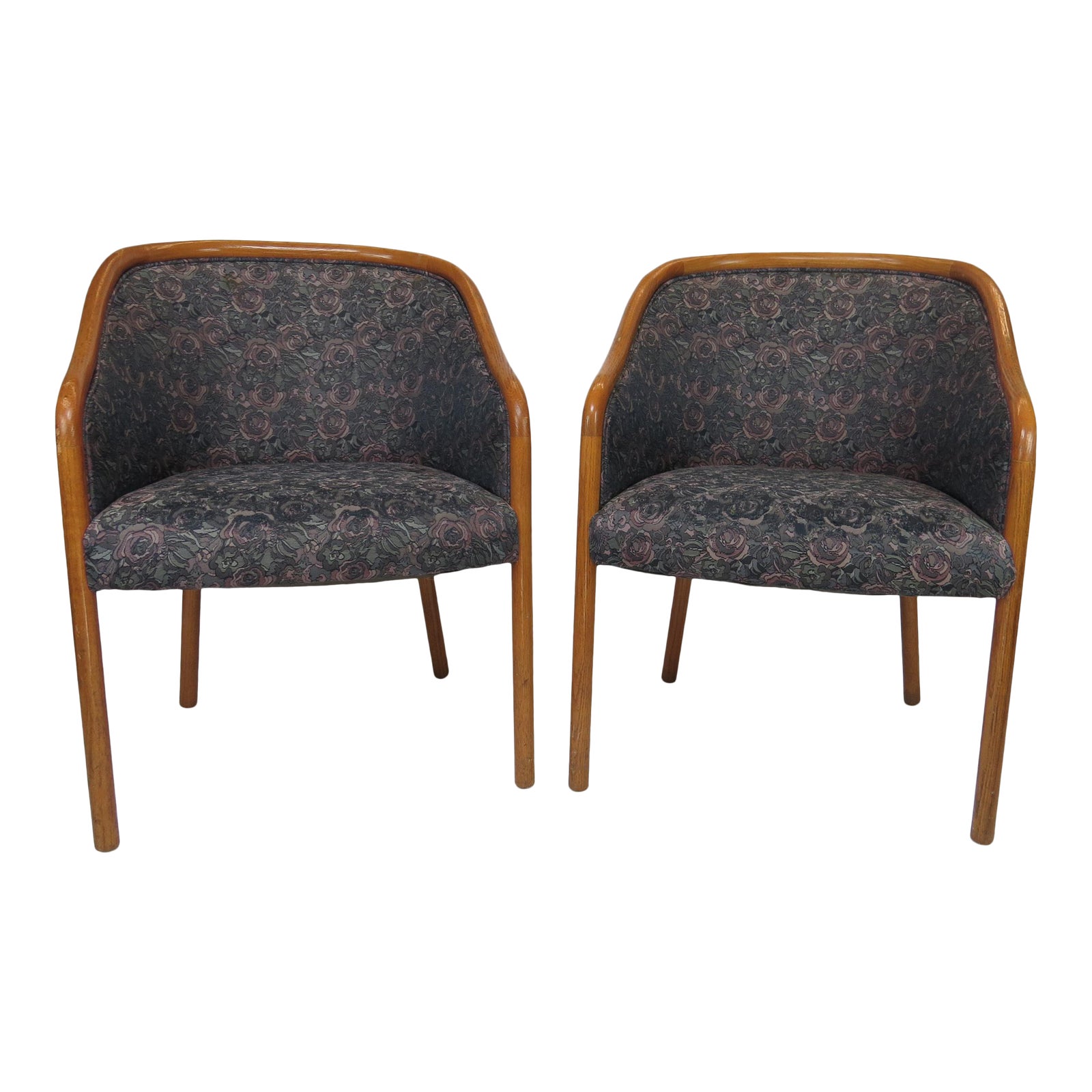 1960s Vintage Charlotte Chair Company Inc Sculptural Bucket Chairs a