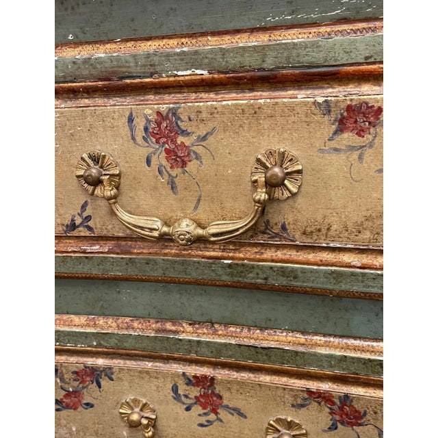 Wood 19th Century French Louis XV Style Painted Commode For Sale - Image 7 of 12