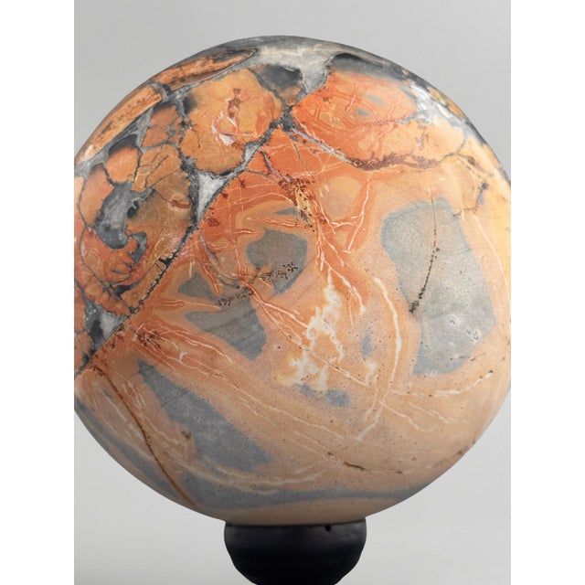 Red Maligano Jasper Spheres on Bases, 2010s, Set of 2 For Sale - Image 6 of 10
