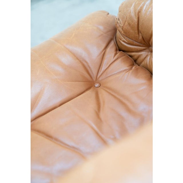 Model Coronado Armchairs with Poufs in Cognac by Tobia & Afra Scarpa for B&B Italia, 1970, Set of 4 For Sale - Image 14 of 18