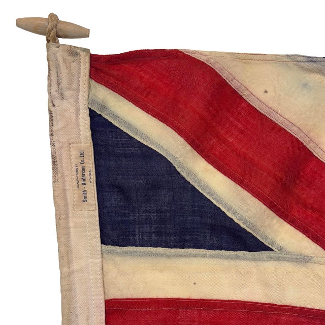 This large vintage Canadian Flag (Red Ensign) is made from a sheer woolen cloth. Union Jack is fully sewn, with crest sewn...