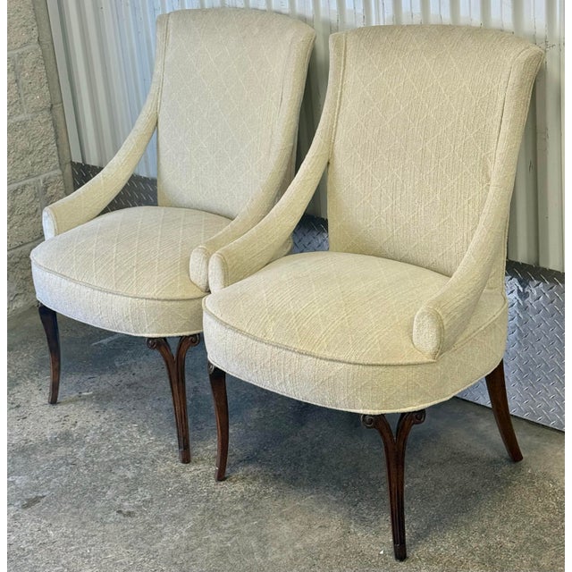 Stately set of 6 dining chairs - attributed to Baker “Williamsburg” collection. Set includes 4 side chairs and two regency...