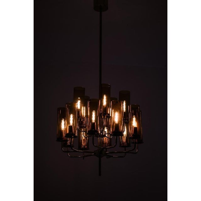 1960s Ceiling Lamp in Brass and Glass attributed to Hans-Agne Jakobsson, 1960s For Sale - Image 5 of 9