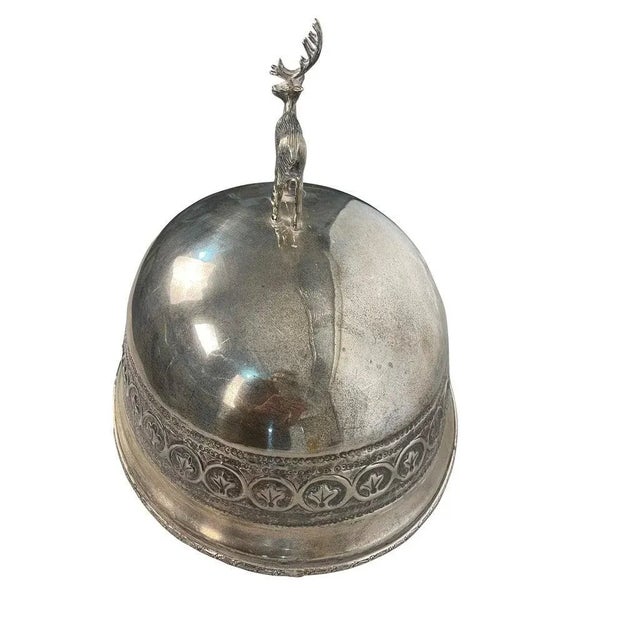 Antique Stag Covered Silverplate Meat Dome For Sale - Image 4 of 8