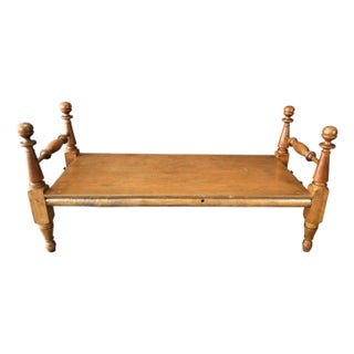 Antique Oak Turned-Post Quilting Frame Bench For Sale