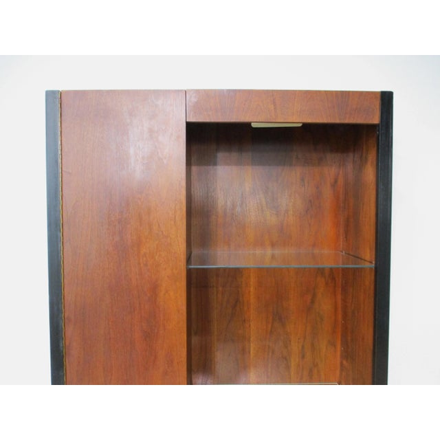 Milo Baughman Directional Styled Walnut Cabinet Bookcase For Sale In Cincinnati - Image 6 of 13