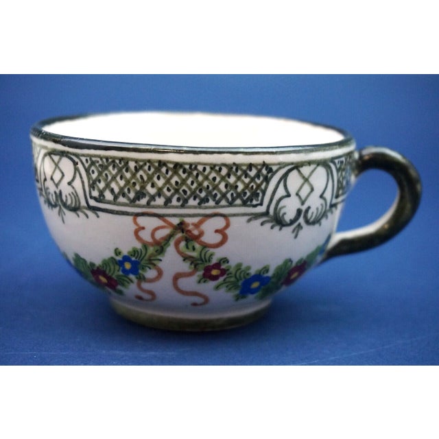 Ceramic Cup and Saucer from Fratelli Minardi, Italy, 1890s, Set of 2 For Sale - Image 5 of 18