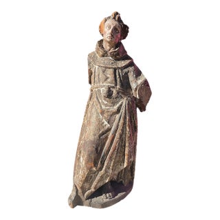Late 19th Century Spanish Colonial St. Francis of Assisi Sculpture For Sale