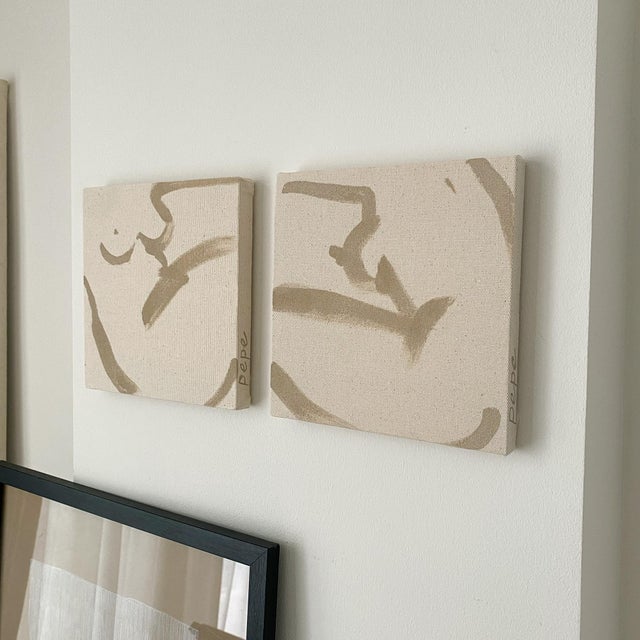 Contemporary Set of Abstract Painting on Canvas For Sale - Image 3 of 8