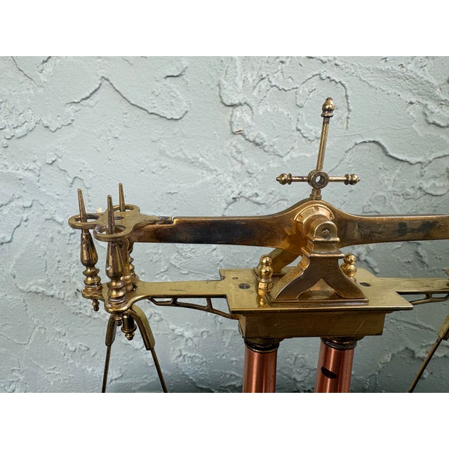 Wood Franklin Mint 150th Anniversary Gold Rush Brass Balance Scale With Marble Base & Weights For Sale - Image 7 of 12