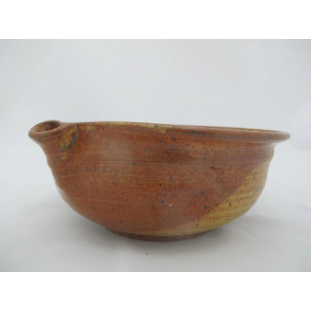Ceramic Vintage Wally Schwab Nw Studio Stoneware Pottery Mixing Bowl With Spout & Handle For Sale - Image 7 of 8