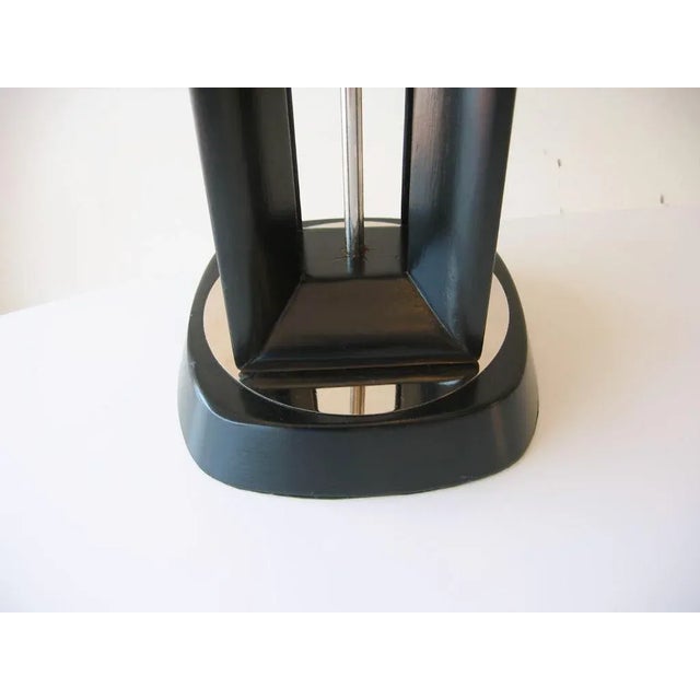 Vintage Mid Century Modern Danish Wood and Quartz Table or Desk Lamp, 1960's For Sale - Image 4 of 7