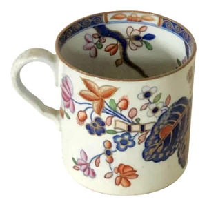 Georgian Spode Stone China Coffee Can in Tobacco Leaf Pattern No. 2061
