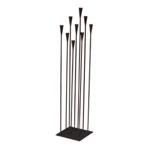 Brutalist Metal 42" Floor Candelabra, Manner of Harry Bertoia