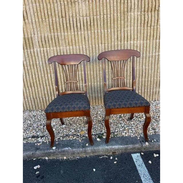 English Vintage Regency Style Shield Back Dining Chairs. Set of 4. Marked by Athol Table MFG Co. For Sale - Image 3 of 17