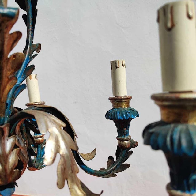 Vintage Chandelier in Metal For Sale - Image 9 of 11