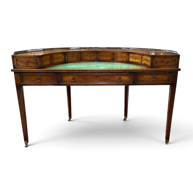 Early 20th Century Vintage Regency Carlton House Writing Desk by J. Zonon For Sale - Image 5 of 16