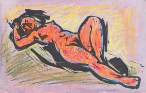 'Reclining Nude' by Wedo Georgetti, California Fauve Post-Impressionist, deYoung Museum