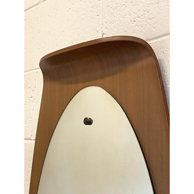Brown Mirror in Curved Plywood, 1960s For Sale - Image 8 of 10