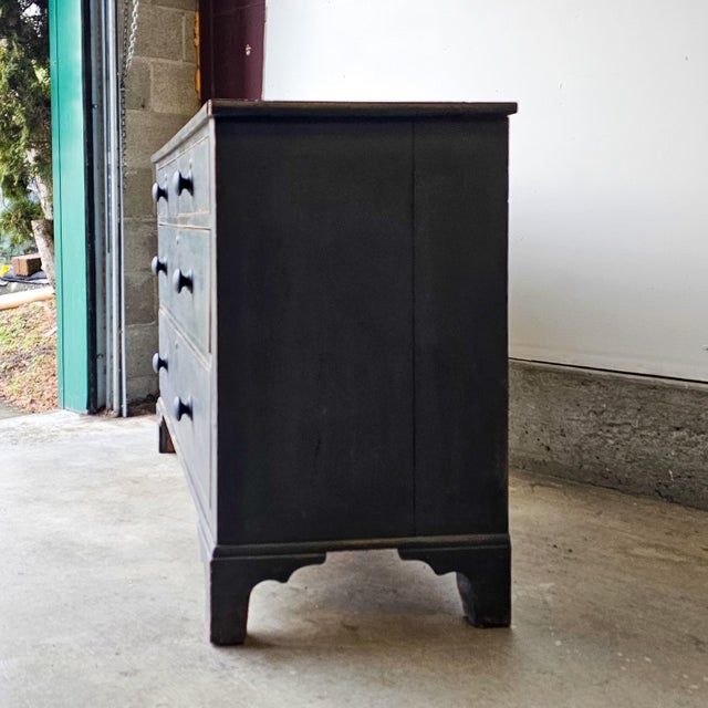 English Antique Ebonized Pine Chest of Drawers - Circa 1830 For Sale - Image 3 of 16