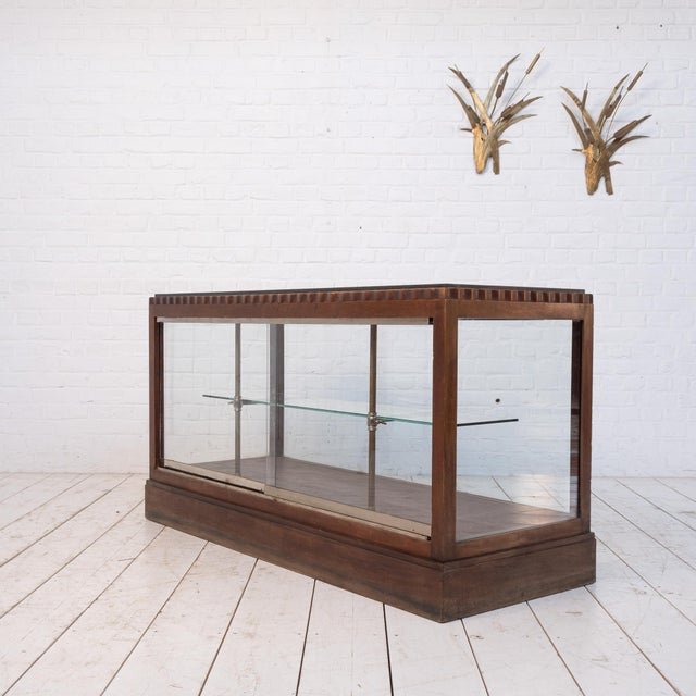 Art Deco Mahogany and Stone Shop Window, 1920 For Sale - Image 9 of 11