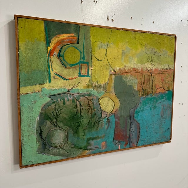 Abstract Landscape Painting Singed | Chairish