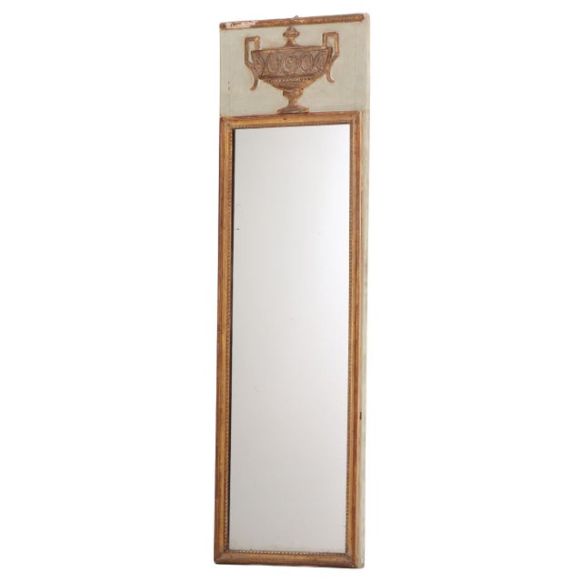 French French Painted and Gilt Narrow Mirror, Late 19th C. For Sale - Image 3 of 8