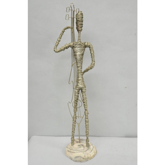 Mid-Century Modern Vintage Mid Century Modern Brutalist Wire Musician Band Figure Sculpture - Set of 2 For Sale - Image 3 of 17