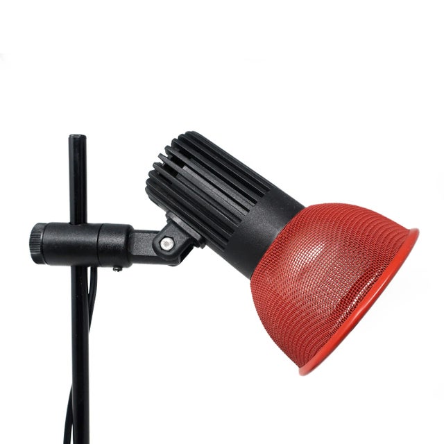 Vintage Red and Black Desk Lamp With Metal Shade For Sale - Image 4 of 11