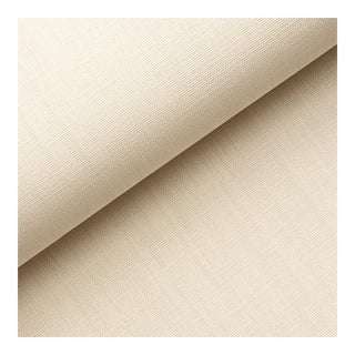 Schumacher Performance Linen Wallpaper in Oyster For Sale